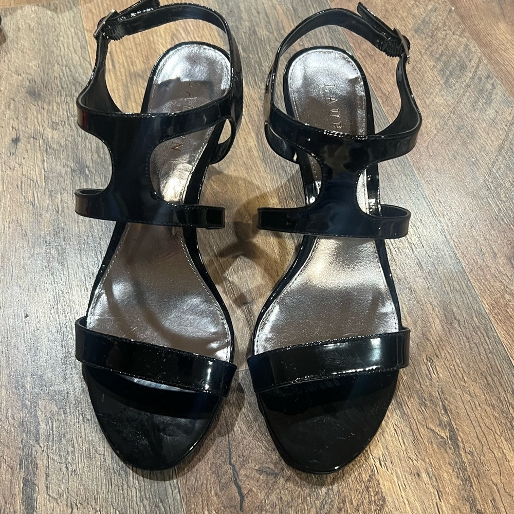 Ralph Lauren black patent heel